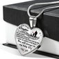 Father Daughter Necklace, Silver Or Gold Chain Heart Pendant Gifts, Absent Father Daughter (Black text) - Awesomesons