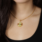 Mother Gifts - Forever Thankful Mom Gold Fisish Necklace Red - Awesomesons