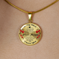 Mother Gifts - Forever Thankful Mom Gold Fisish Necklace Red - Awesomesons
