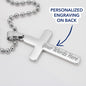 To My Son Today you are a little bit stronger Personalized Cross Necklace