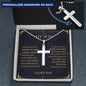 To My Son Today you are a little bit stronger Personalized Cross Necklace