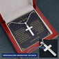 To My Son Today you are a little bit stronger Personalized Cross Necklace