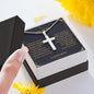 To My Son Today you are a little bit stronger Cross Necklace