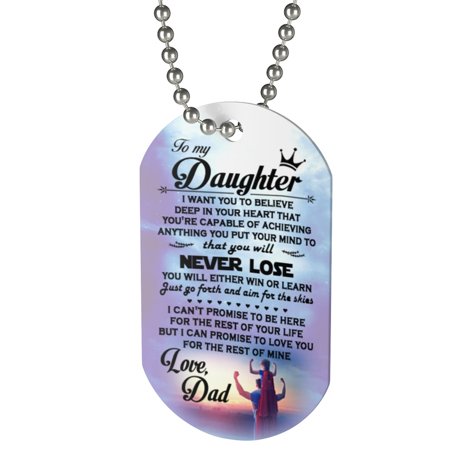 To My Daughter Never Lose Dog Tag 2 - Awesomesons