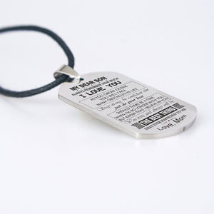 My Dear Son Just Do Your Best Dog tag Love Mom - Awesomesons