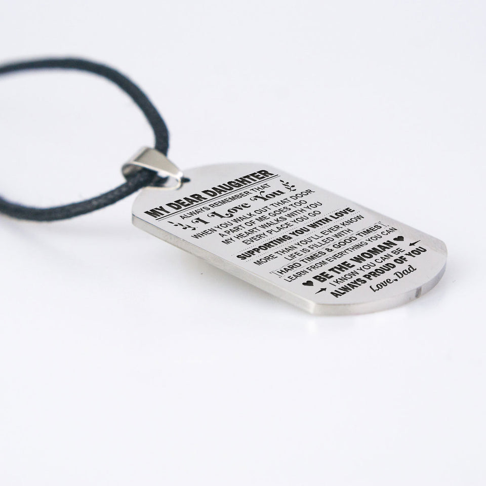 Supporting You With Love - Dog tag From Dad to Daughter - Awesomesons