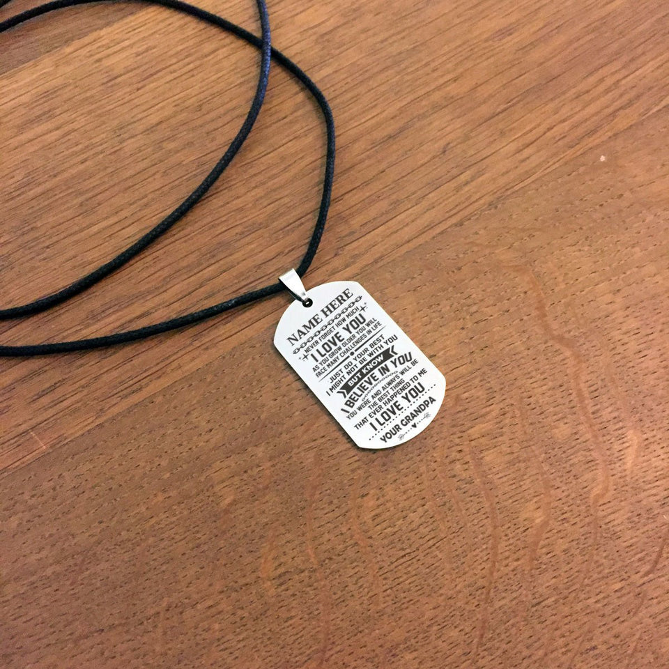 Custom Name Dog tag From Grandpa to Grandchild - Awesomesons