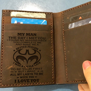 W0171 -  I want All Of My Lasts To Be With You -  Engraved Wallet For Your Man - Awesomesons