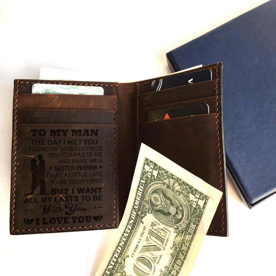W0168 -  I want All Of My Lasts To Be With You -  Engraved Wallet For Your Man - Awesomesons