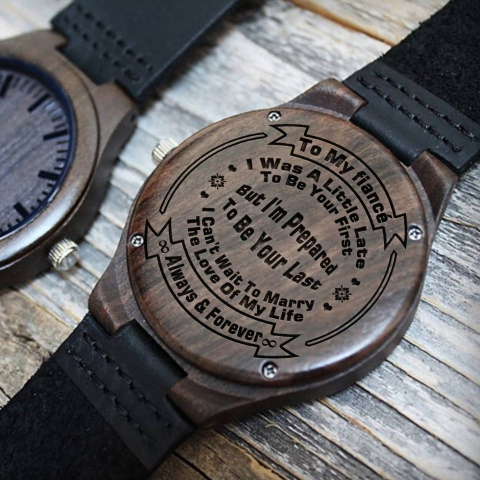 To My Fiancé Custom Wooden watch - Awesomesons