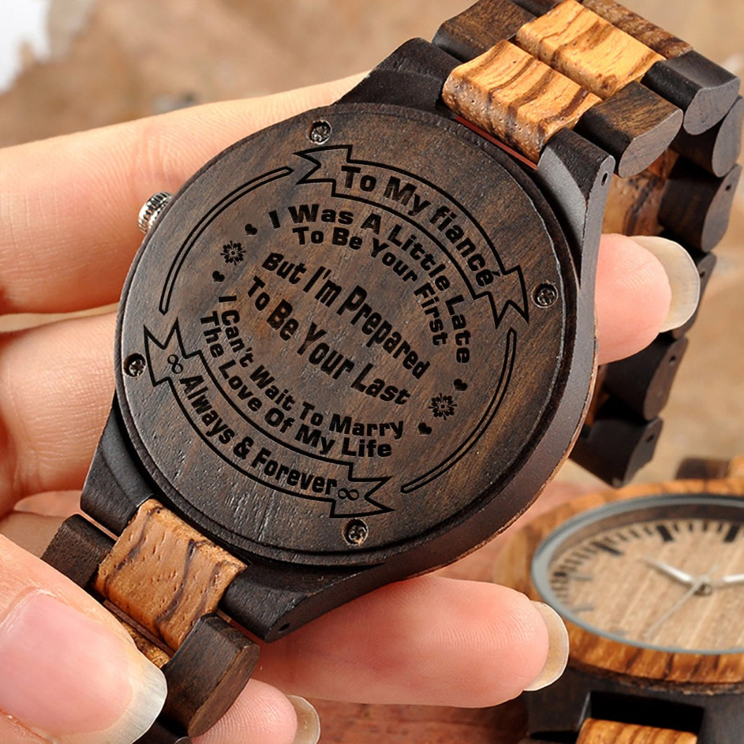 To My Fiancé Wooden watch - Awesomesons