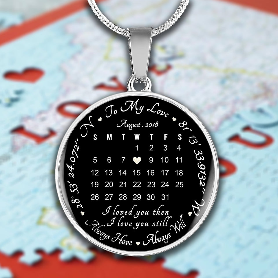 Custom Date And Coordinates Necklace/To My Love - Awesomesons