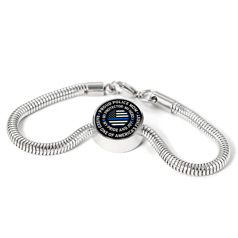 Thin Blue Line Bracelet, Police Jewelry, Police Bracelet - Makes for Police Wife, Mom, Girlfriend - Luxury Bracelet Includes Gift Box! - Awesomesons