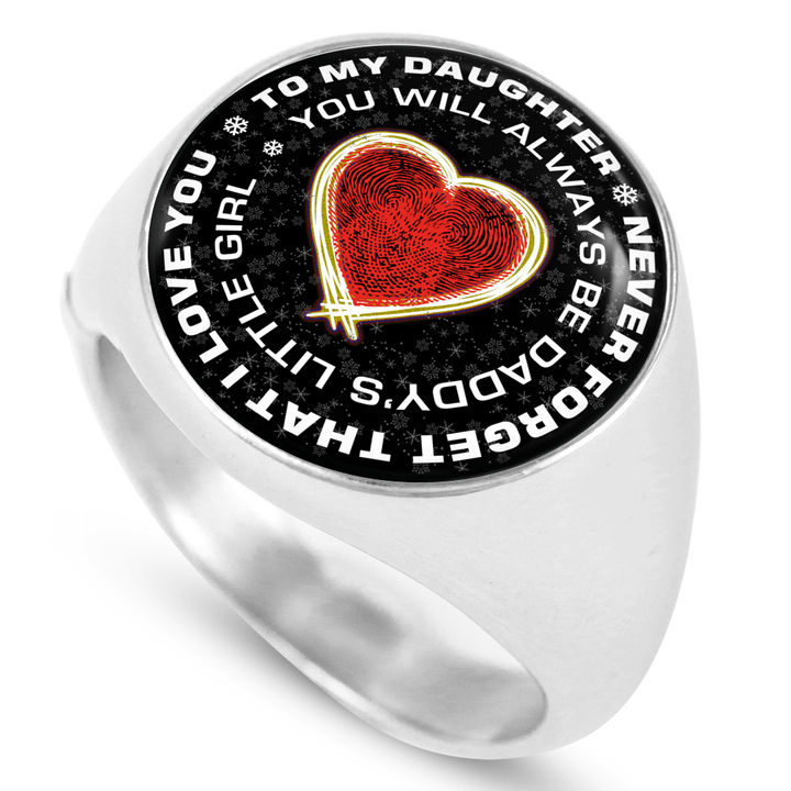 You will always be daddy's little girl - Silver or Gold Finished Ring - Awesomesons