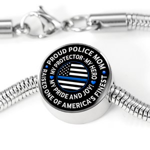 Thin Blue Line Bracelet, Police Jewelry, Police Bracelet - Makes for Police Wife, Mom, Girlfriend - Luxury Bracelet Includes Gift Box! - Awesomesons