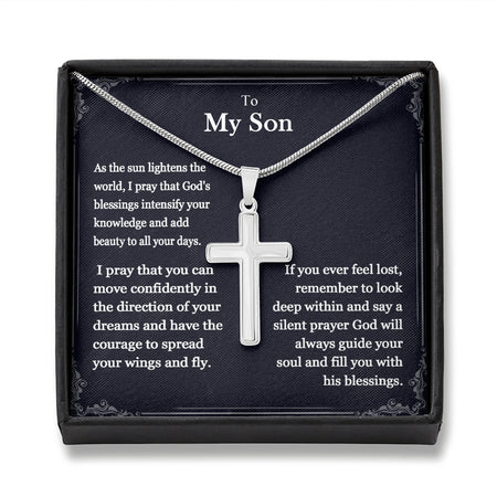 To My Son I Pray That You Can Cross Necklace