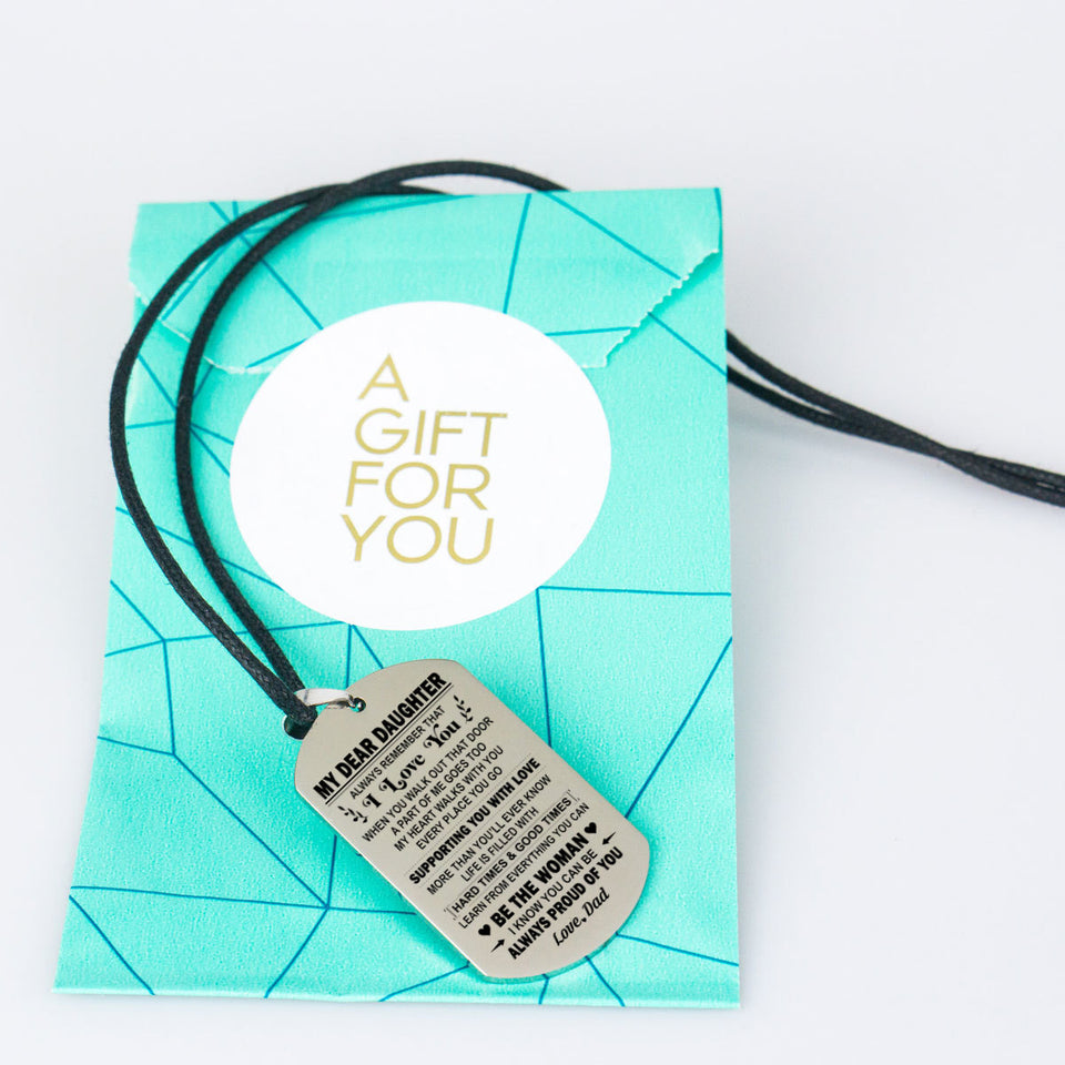 Supporting You With Love - Dog tag From Dad to Daughter - Awesomesons