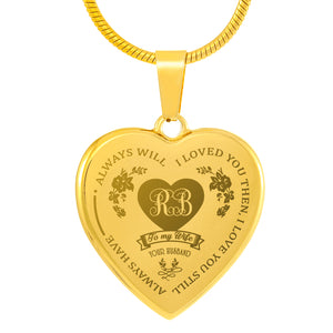 Personalized Monogram 2 Letter Initial Necklace - Engraved Heart Necklace For Wife - Awesomesons