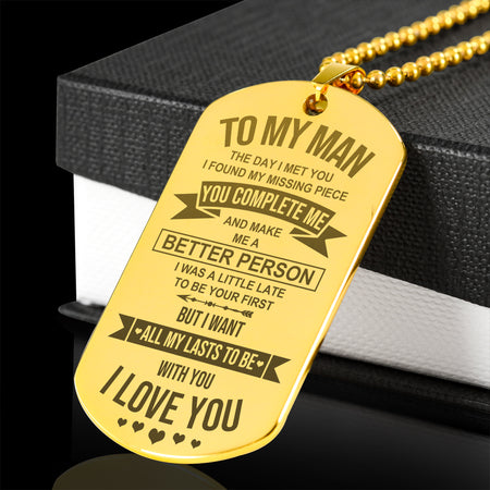 To My Man - Laser engraving high quality - Gold - Awesomesons