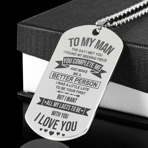 To My Man - Laser engraving high quality - Silver - Awesomesons